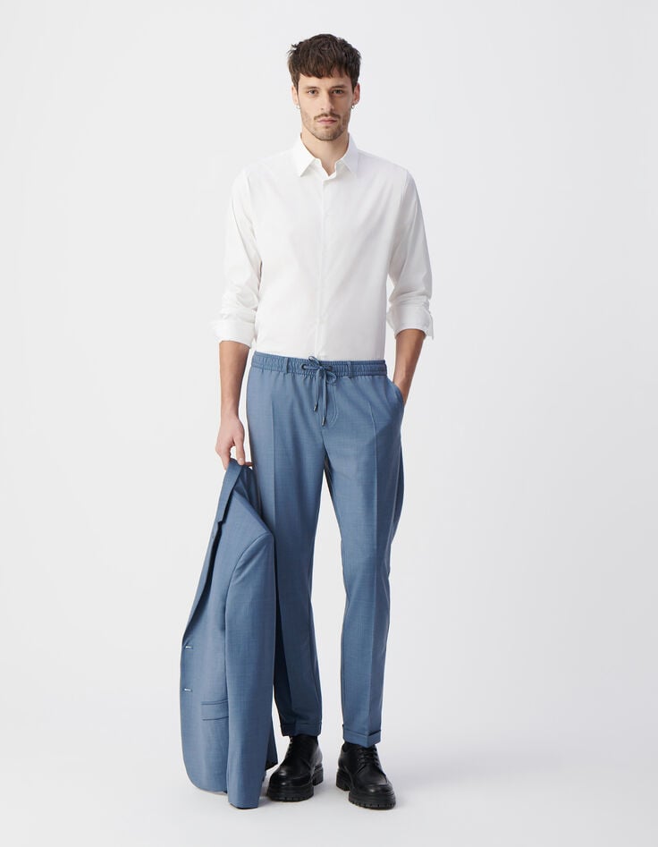 ikks Chemise SLIM blanche en popeline Homme