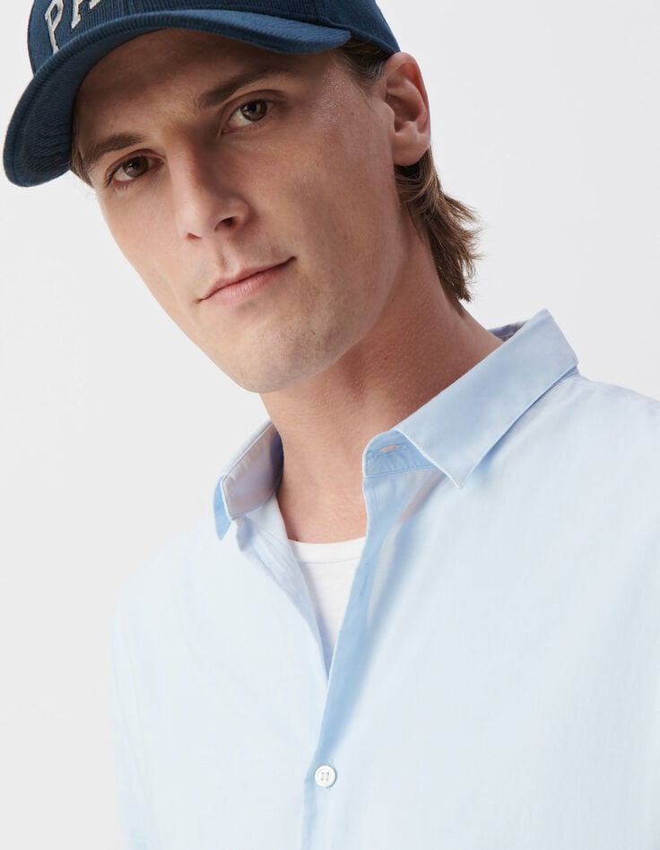 Ikks Chemise SLIM Ciel Voile De Coton Bio Homme