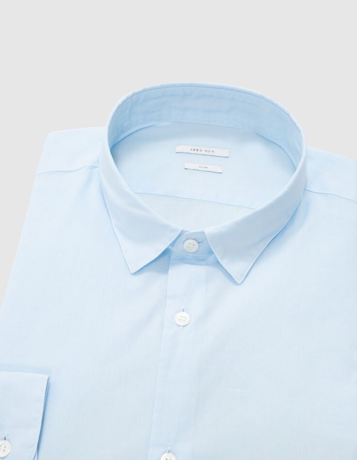 Ikks Chemise SLIM Ciel Voile De Coton Bio Homme