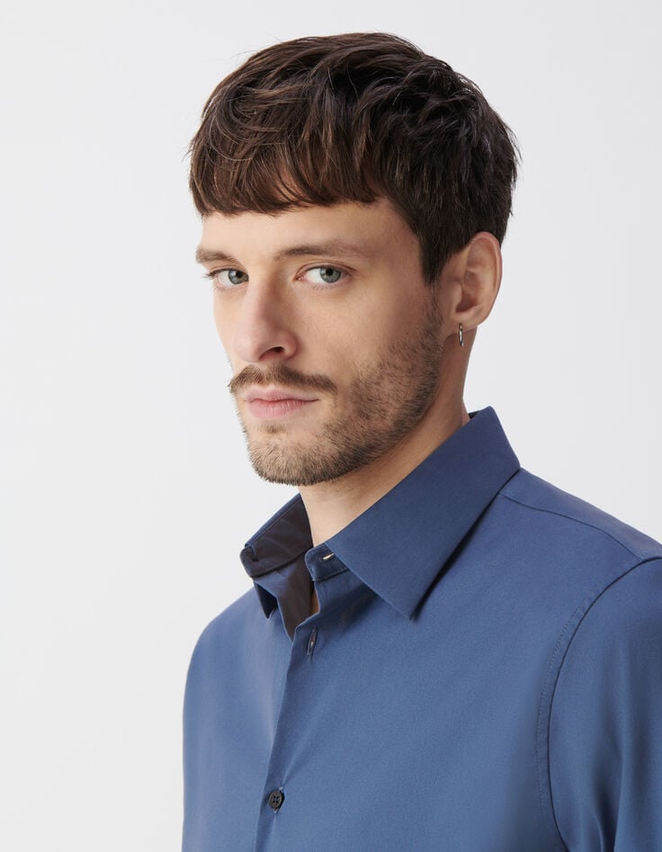 Ikks Chemise SLIM Encre En Popeline Homme