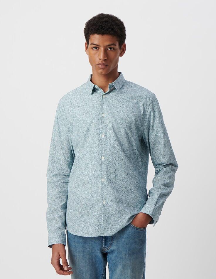 Ikks Chemise SLIM Orage Imprimé Corail Homme