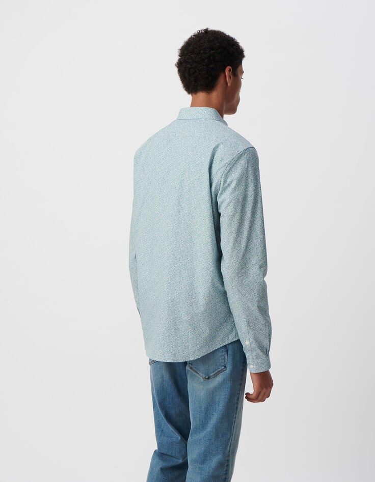 Ikks Chemise SLIM Orage Imprimé Corail Homme