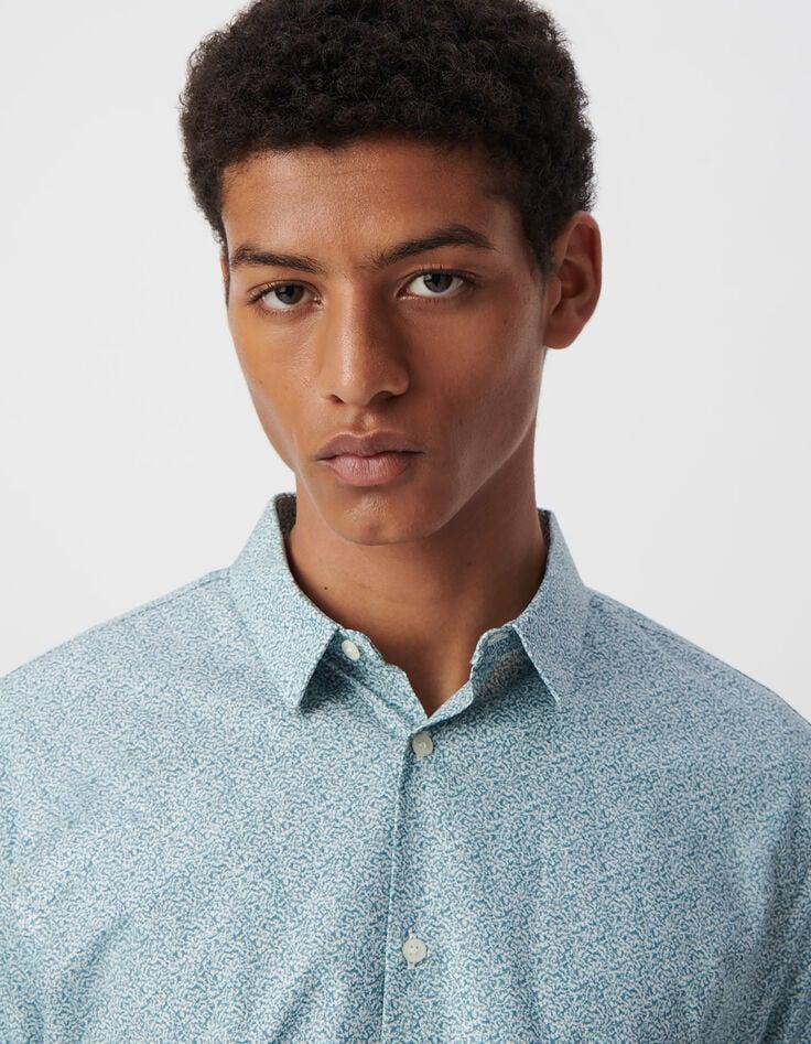 Ikks Chemise SLIM Orage Imprimé Corail Homme