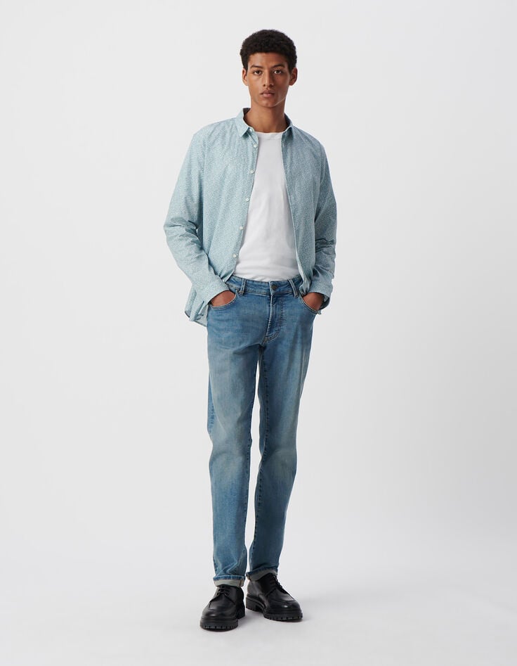 ikks Chemise SLIM orage imprimé corail Homme