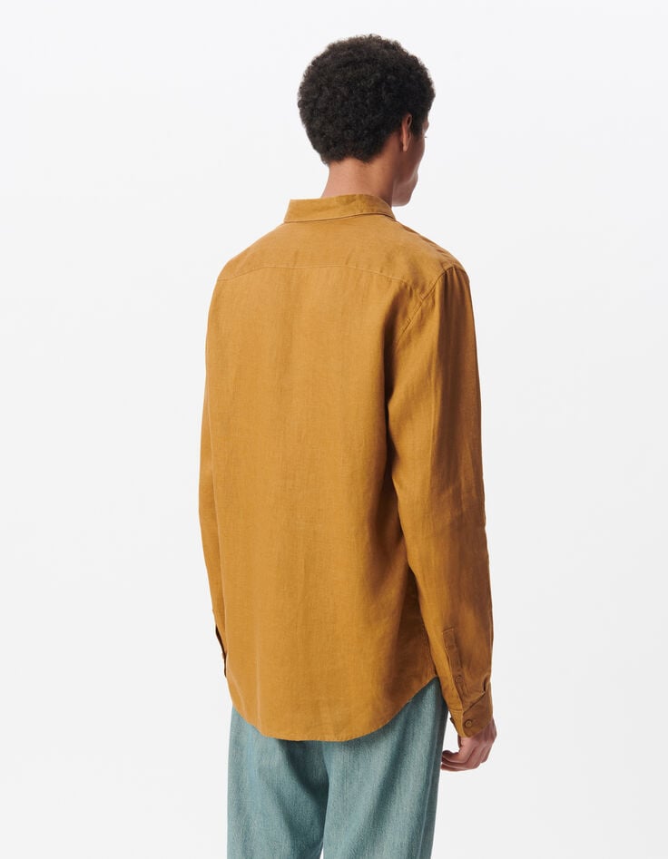 Ikks Chemise SLIM Safran En Lin Homme