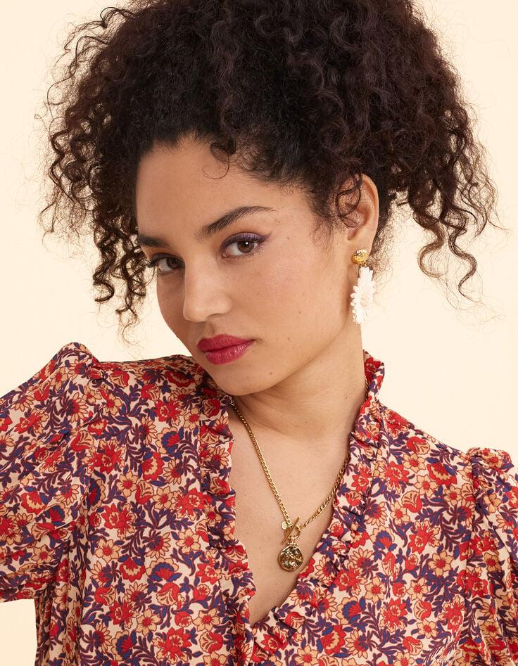 Ikks Collier Gourmette Médaille Avec Strass I.Code