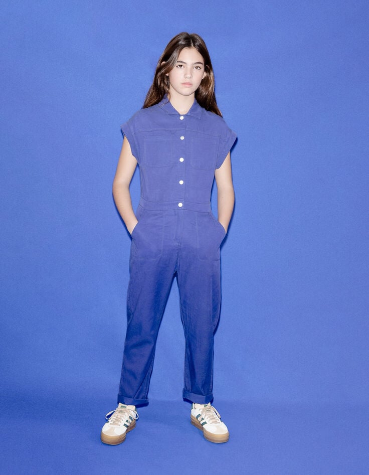 Ikks Combi Longue Bleue Pressionnée Fille