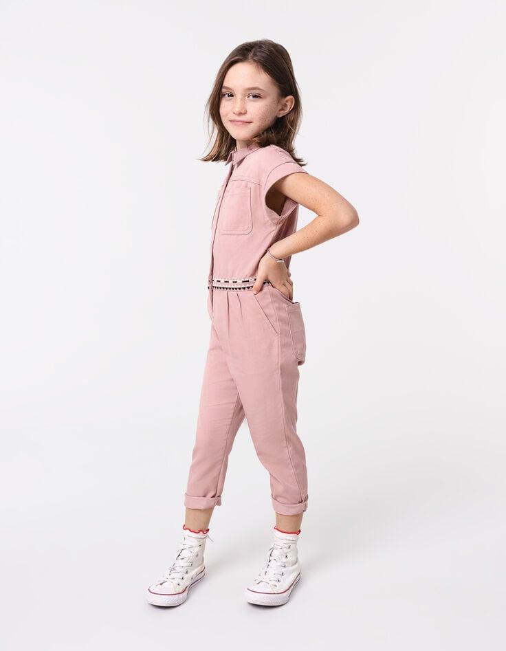 Ikks Combi Longue Rose Brodée Fille