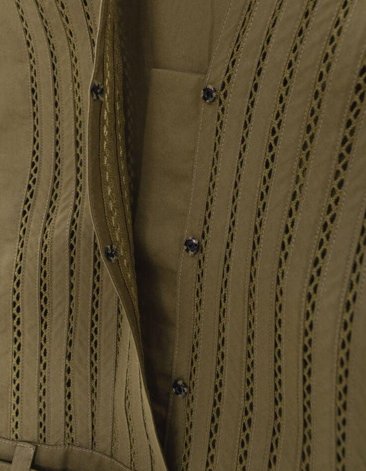 Ikks Combi-short Kaki Avec Ceinture Brodée I.Code