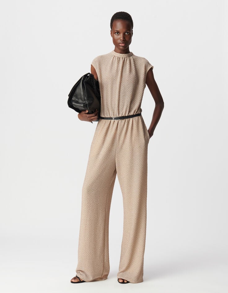 Ikks Combinaison Dorée Motif Chevrons Femme