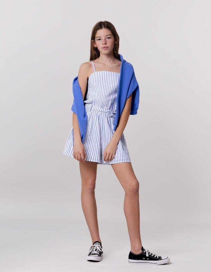 ikks Combishort rayures bleues ceinturé fille