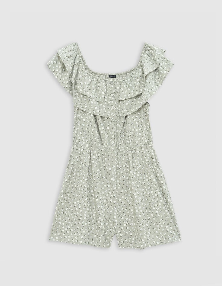 Ikks Combishort Vert Imprimé Floral D'été Fille