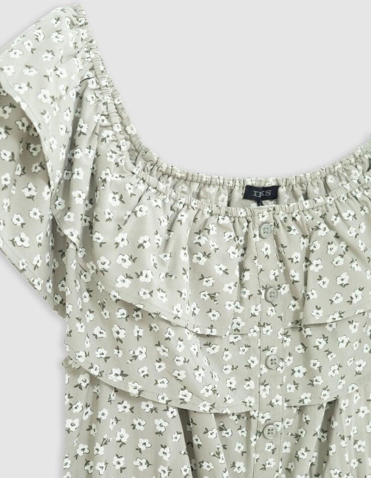 Ikks Combishort Vert Imprimé Floral D'été Fille