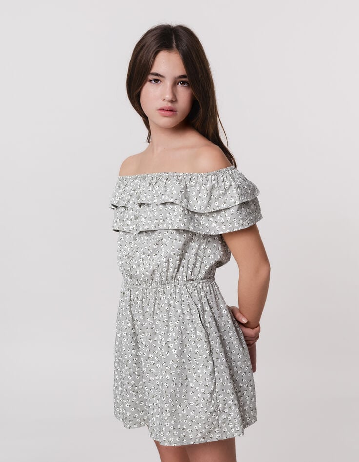 ikks Combishort vert imprimé floral d'été fille