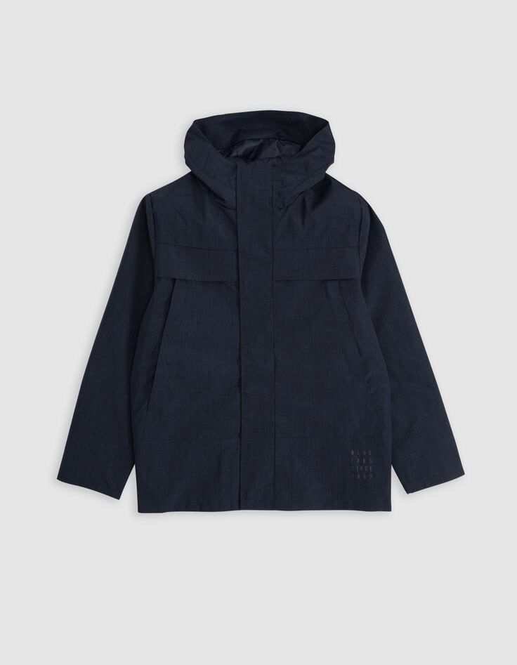 Ikks Coupe-vent Bleu Capuche Nylon Faux-uni Garçon