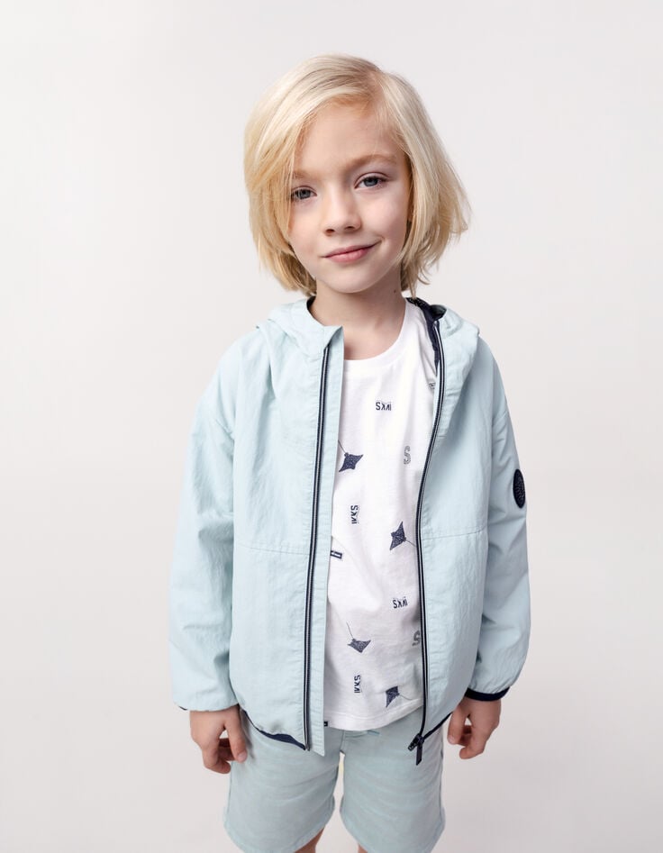 ikks Coupe-vent vert d'eau nylon recyclé garçon