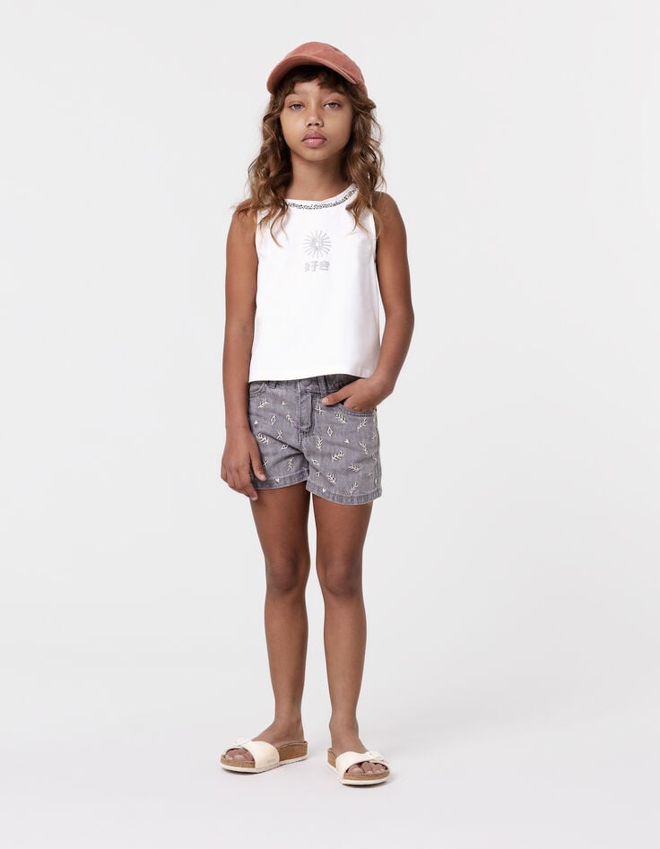 Ikks Débardeur Blanc Décor Noeuds Dos Fille