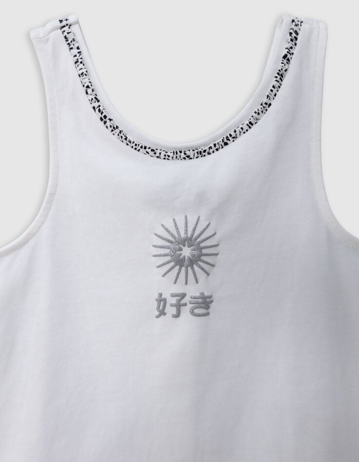 Ikks Débardeur Blanc Décor Noeuds Dos Fille