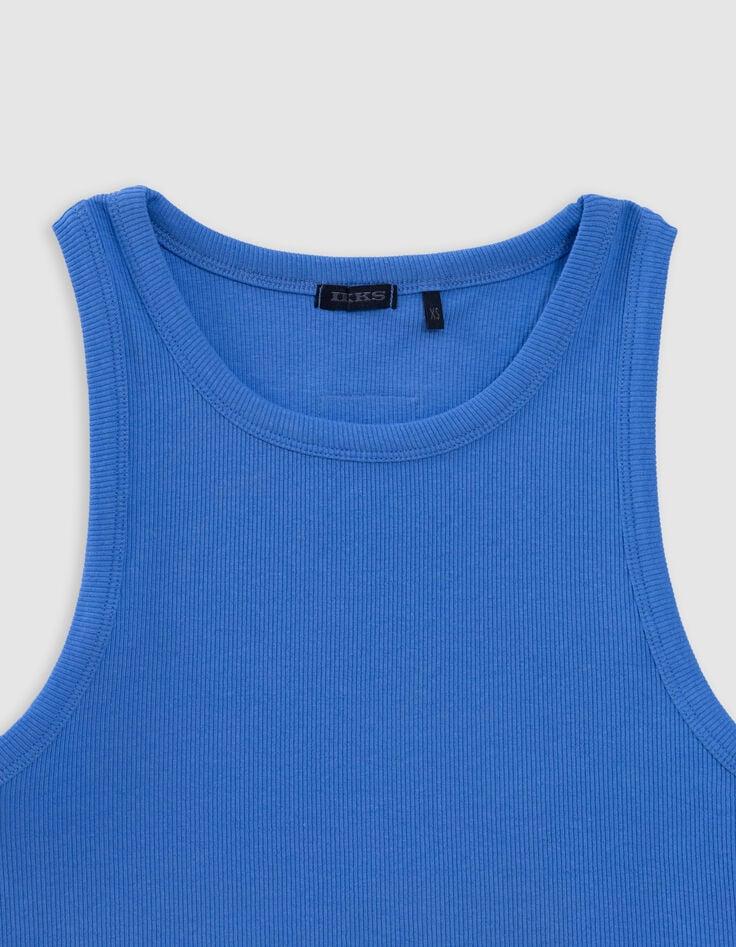 Ikks Débardeur Bleu Forme Cropped Côtelé Fille