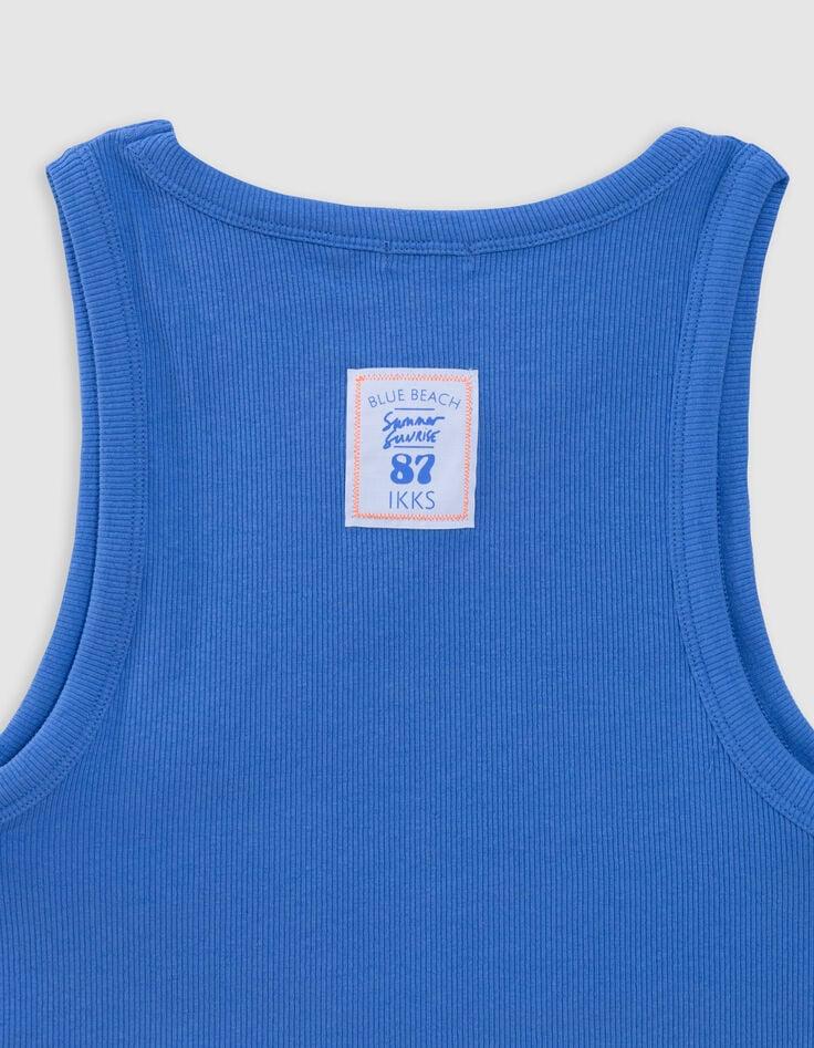 Ikks Débardeur Bleu Forme Cropped Côtelé Fille