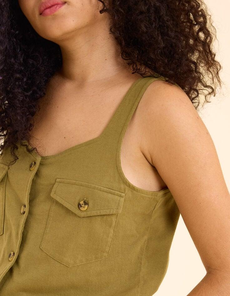 Ikks Débardeur Kaki Poches Poitrine I.Code