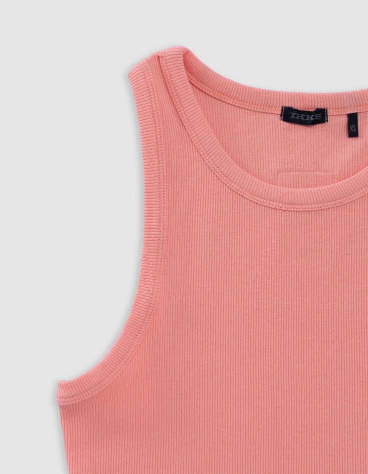 Ikks Débardeur Orange Forme Cropped Côtelé Fille