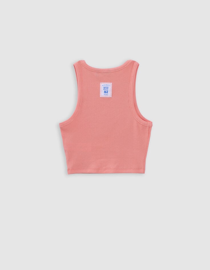 Ikks Débardeur Orange Forme Cropped Côtelé Fille