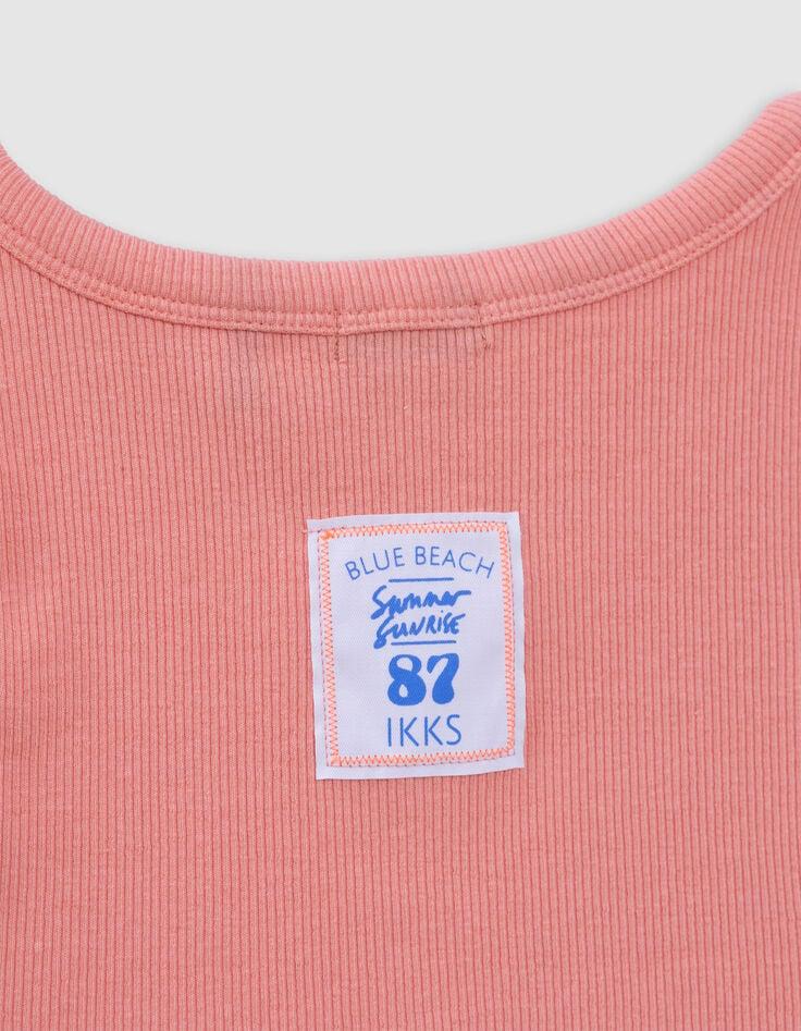 Ikks Débardeur Orange Forme Cropped Côtelé Fille