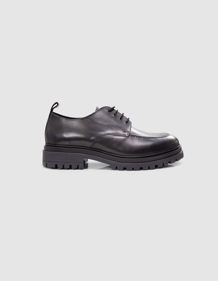 ikks Derbies noirs crantés cuir Homme