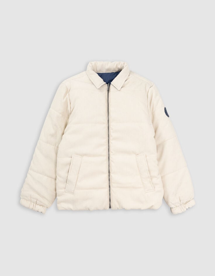 Ikks Doudoune Réversible Bleu Et écru Garçon
