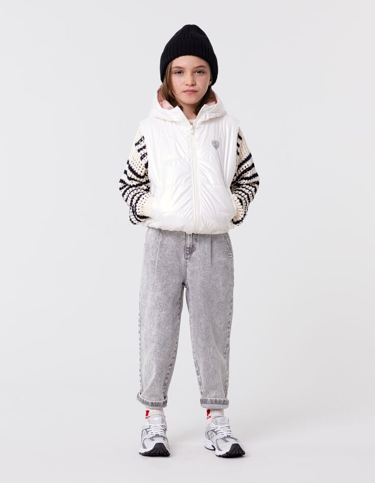 Ikks Doudoune Sans Manches écrue Fille