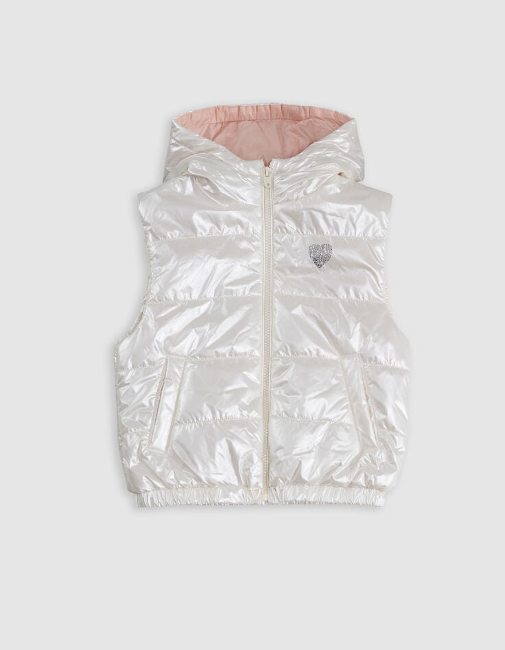 Ikks Doudoune Sans Manches écrue Fille