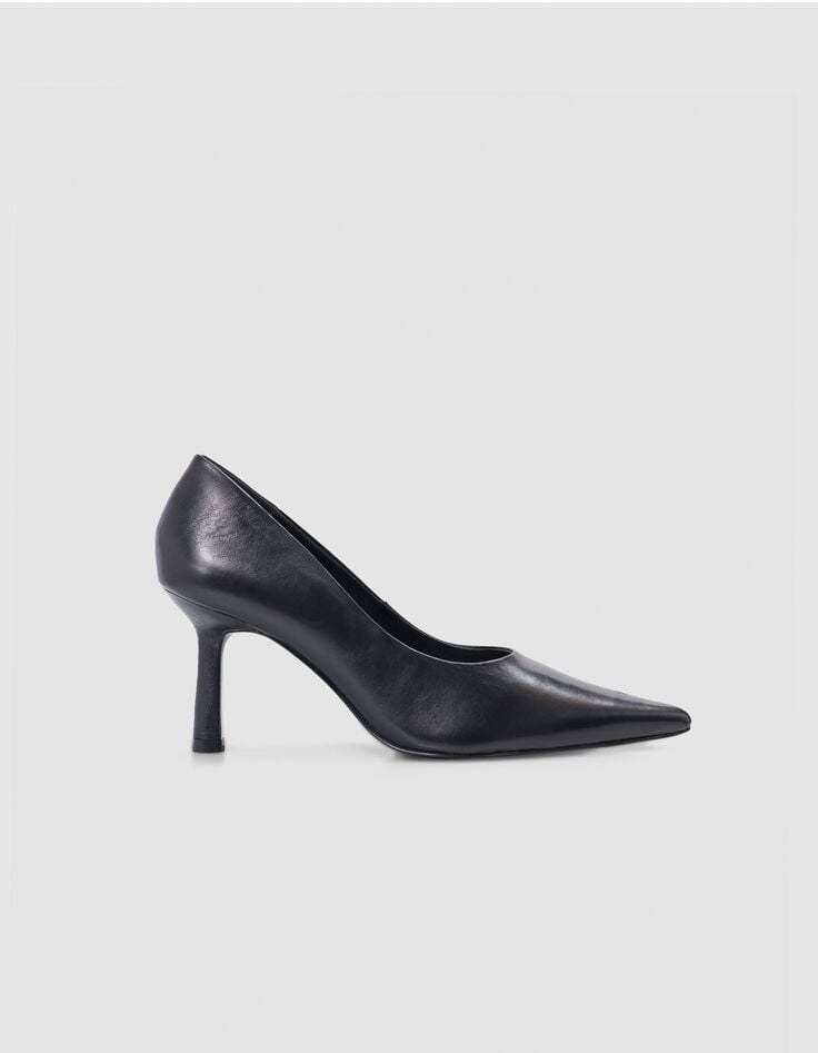 ikks Escarpins noirs cuir glacé Ligne 111 Femme