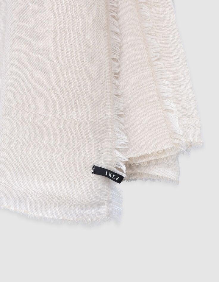 Ikks Foulard Beige Faux-uni Bords Frangés Homme