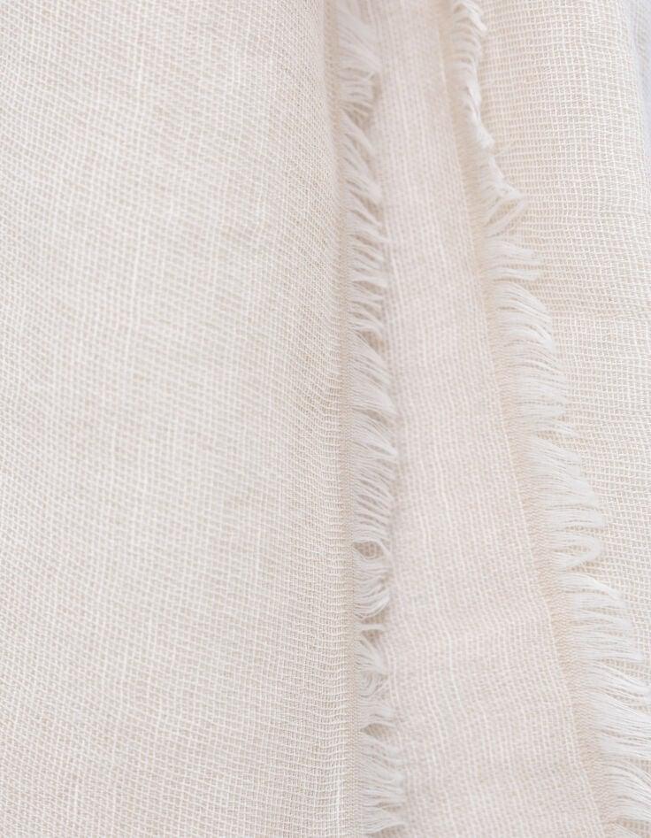 Ikks Foulard Beige Faux-uni Bords Frangés Homme