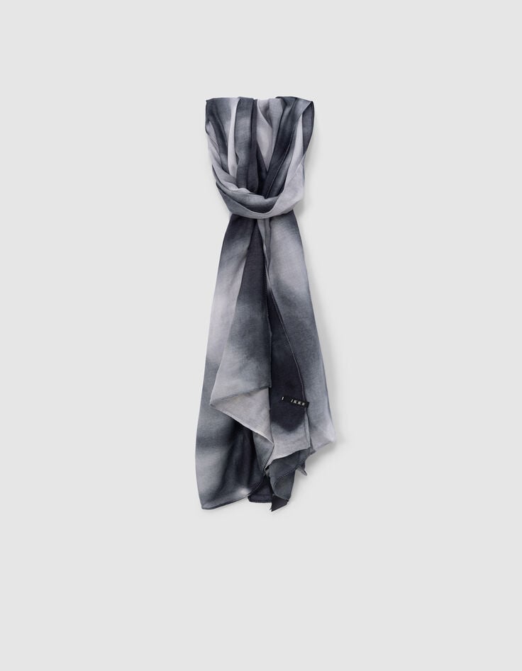 ikks Foulard bleu gris effet deep dye Homme