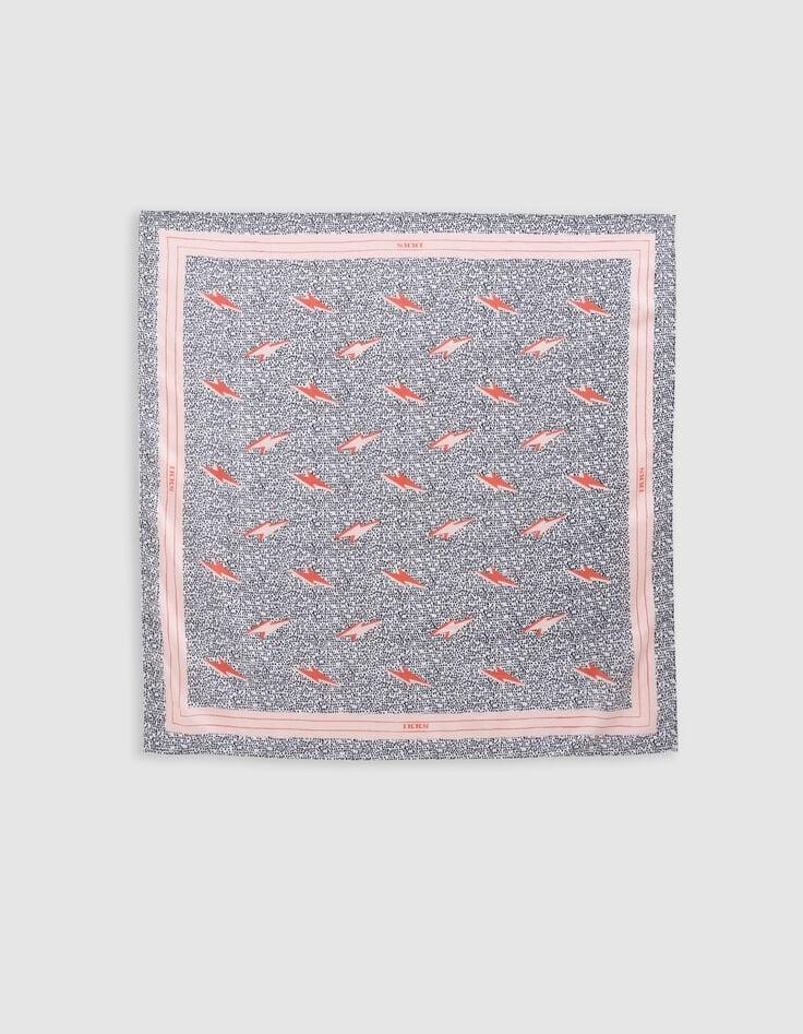 Ikks Foulard Carré Noir Imprimé Graphique Fille