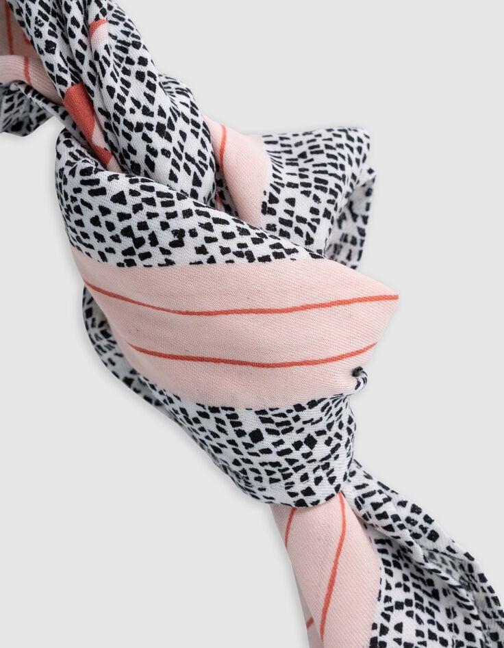 Ikks Foulard Carré Noir Imprimé Graphique Fille