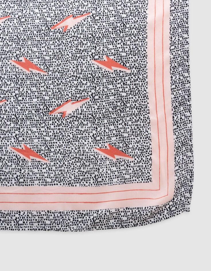 Ikks Foulard Carré Noir Imprimé Graphique Fille