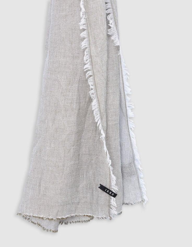 Ikks Foulard Kaki Faux-uni Bords Frangés Homme