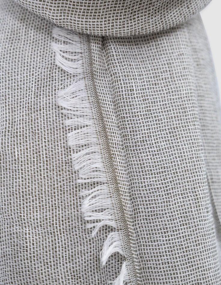 Ikks Foulard Kaki Faux-uni Bords Frangés Homme