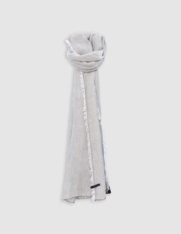 ikks Foulard kaki faux-uni bords frangés Homme