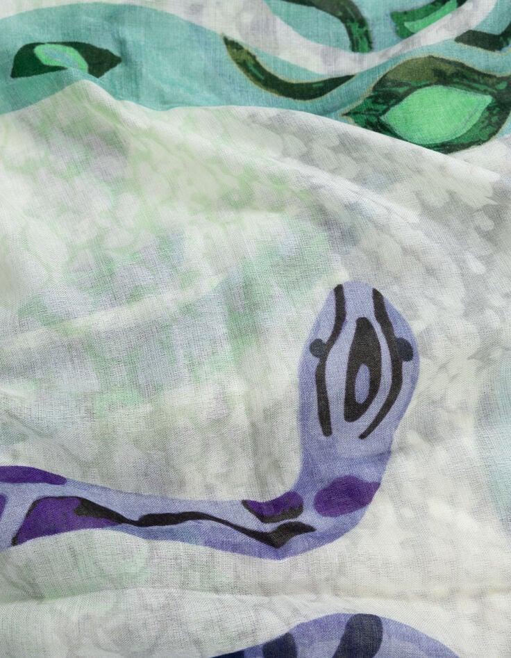 Ikks Foulard Vert Motif Serpents
