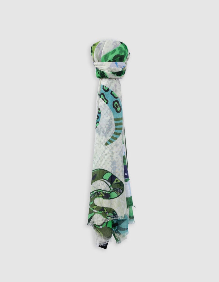 ikks Foulard vert motif serpents