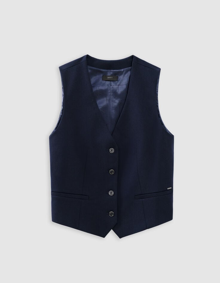 Ikks Gilet Sans Manches Marine Maille Milano Femme