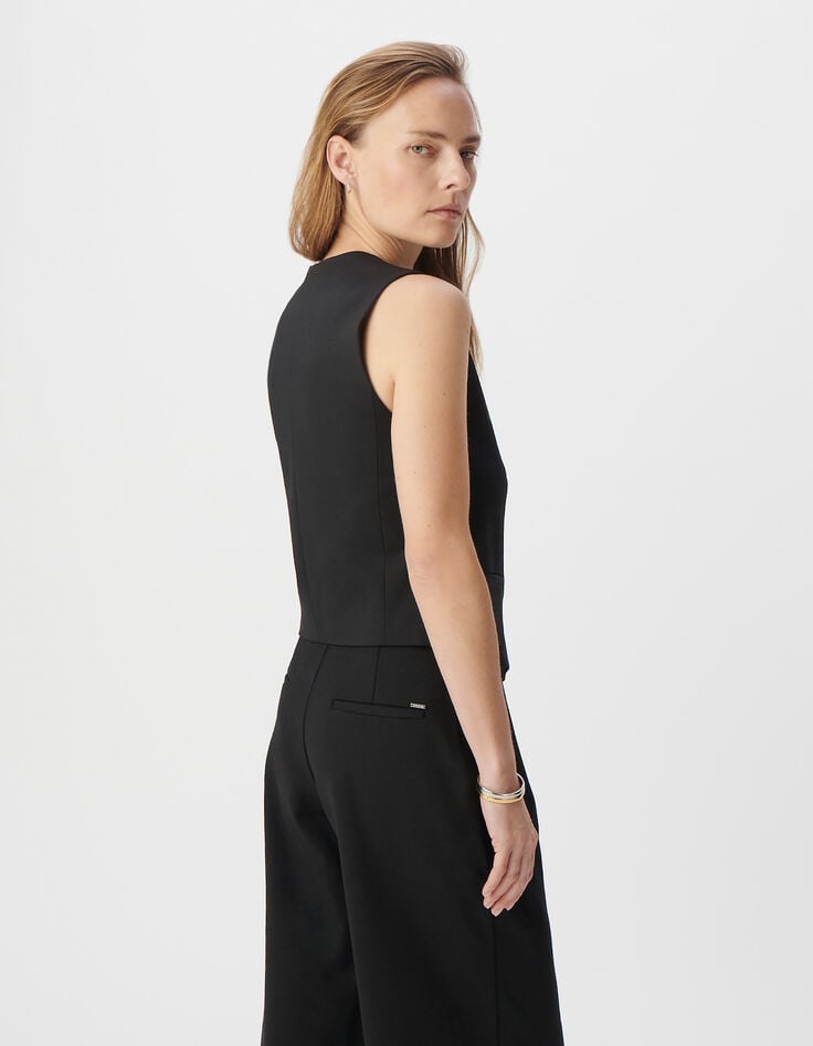 Ikks Gilet Sans Manches Noir Maille Milano Femme