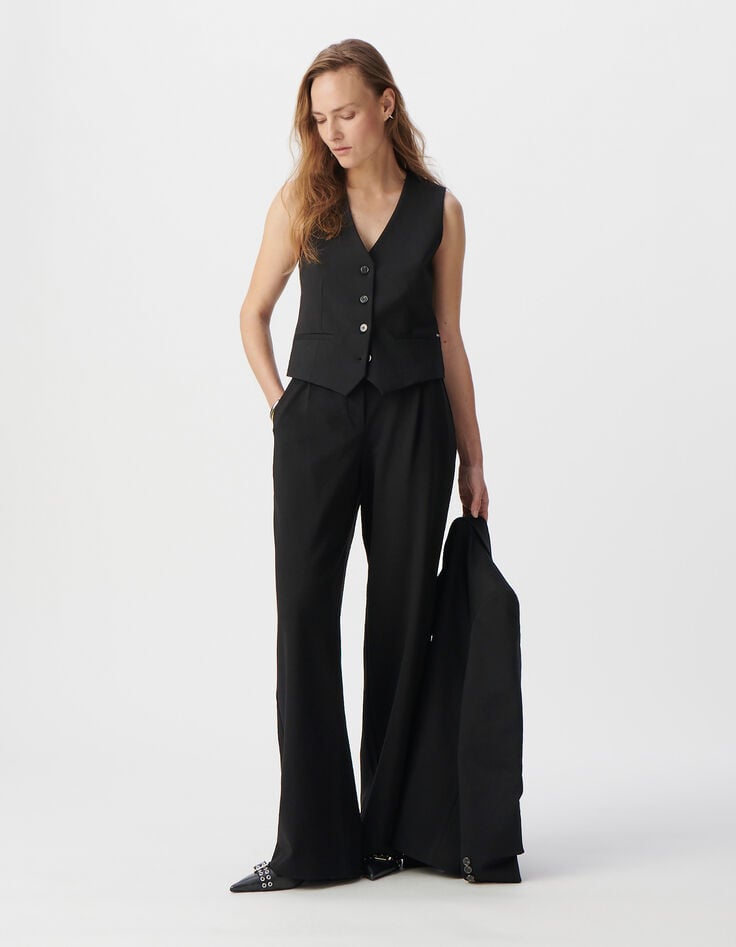 ikks Gilet sans manches noir maille Milano Femme