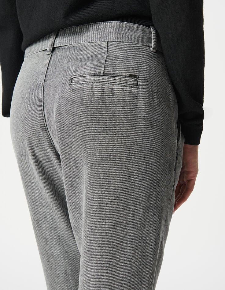 Ikks Jean Baggy Gris Lyocell® Cropped Femme