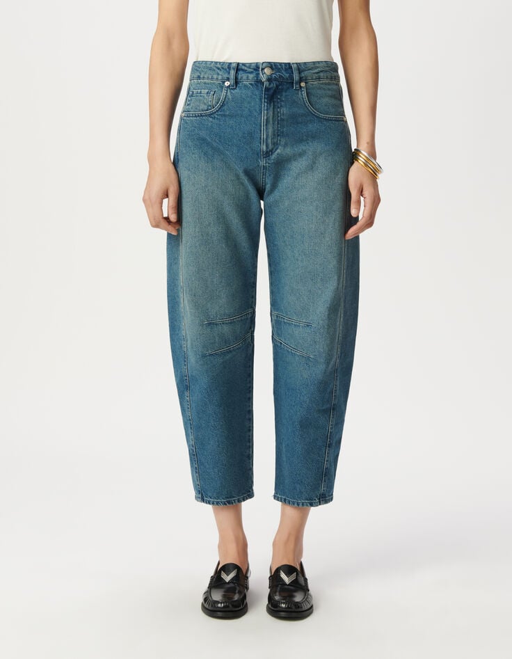 Ikks Jean Ballon Denim Bleu Détails Découpes