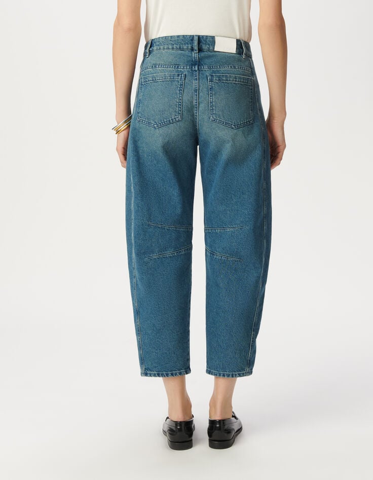 Ikks Jean Ballon Denim Bleu Détails Découpes